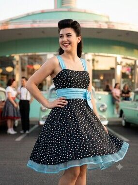 Vintage Taboo Y2k Polka Dot Pinup Dress Size Medium Party Homecoming Evening Out